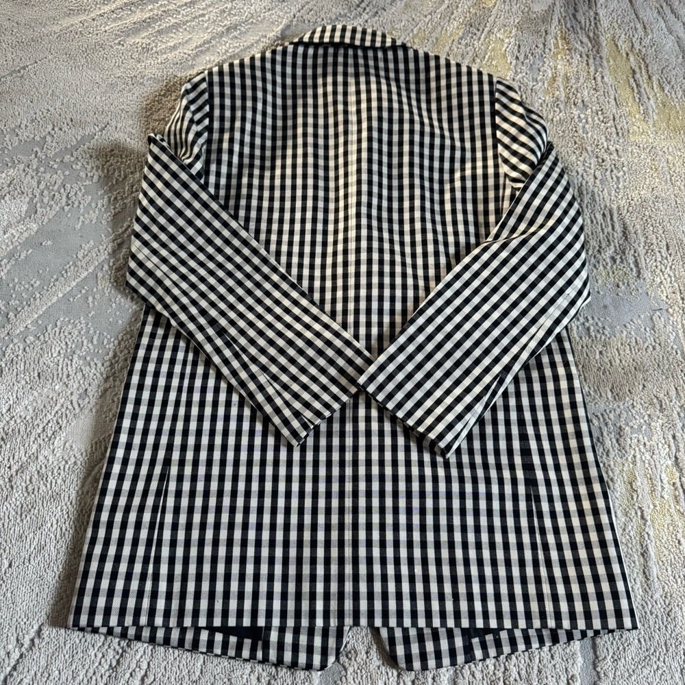 Everlane houndstooth checker black tan oversized TENCEL™ Lyocell cotton 0 new - Picture 9 of 15